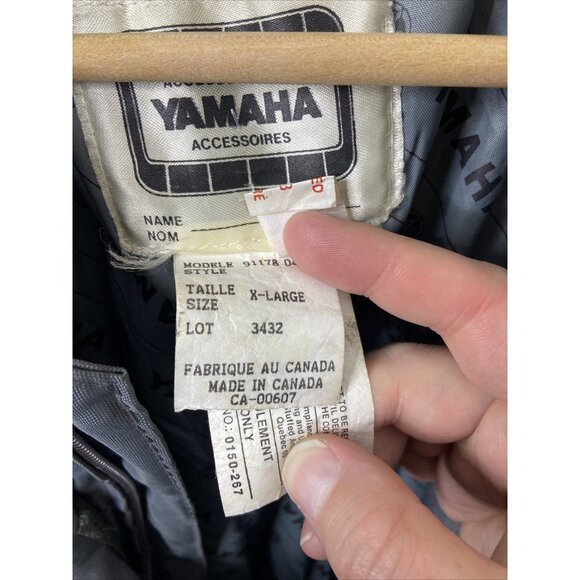 Vintage Yamaha Snowmobile Jacket Winter Racer Woman XL 80s Gray Red - Picture 9 of 13